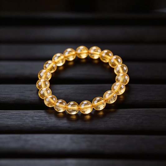 Natural Golden Rutile Bracelet - Attract Wealth & Abundance Stone - Boost Confidence,Courage & Decisiveness